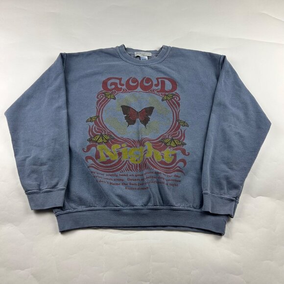 Project Social T Urban Outfitters Good Night Butterfly Pullover Sweatshirt S/M - Picture 1 of 4